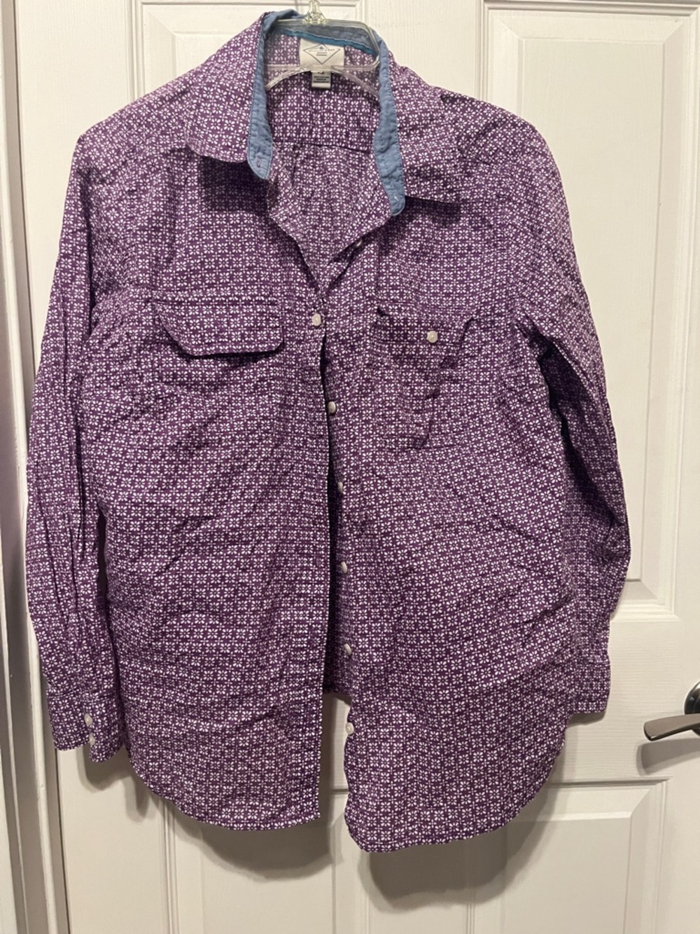 St. John's Bay Purple Floral-Print Button Shirt